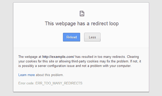 redirect loop error