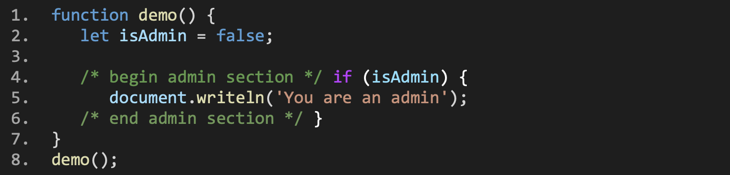 Javascript code snippet
