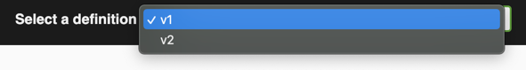 Select the defintion in the dropdown