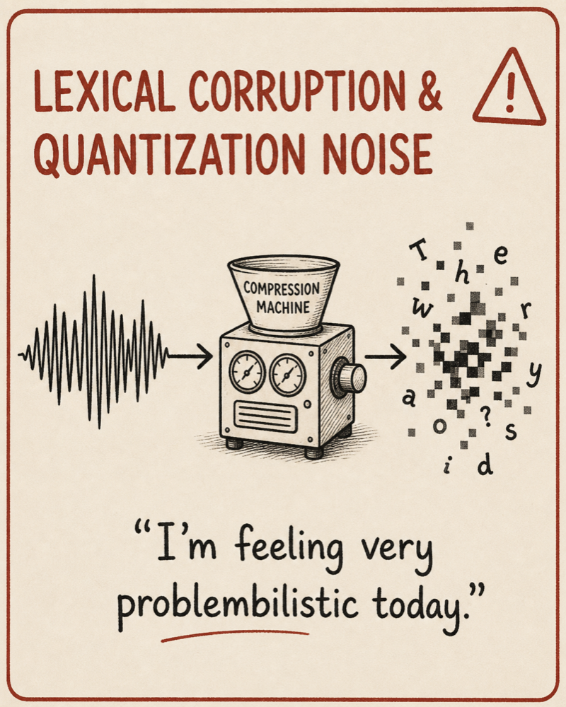 Lexical corruption and quantization noise